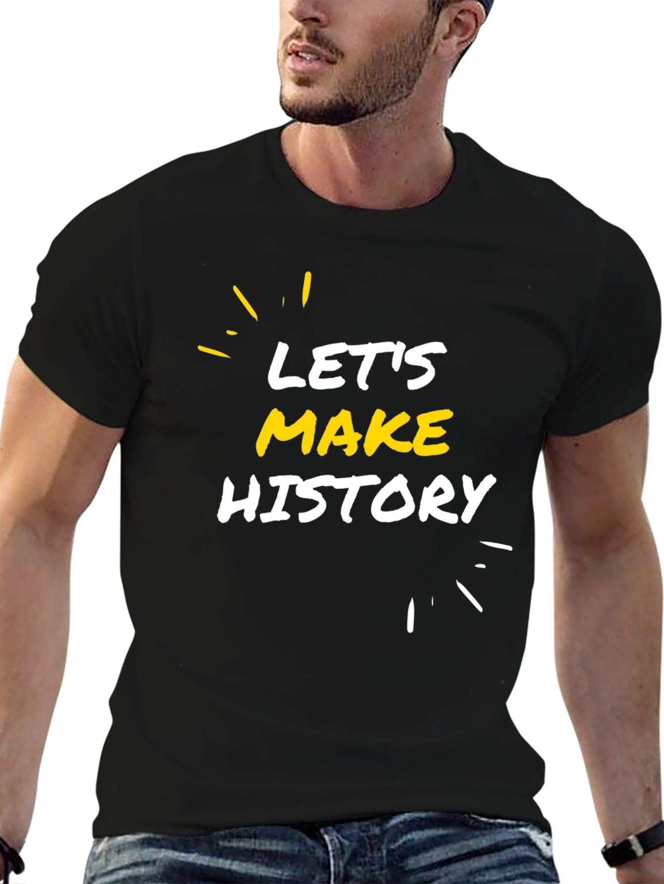 Black Let's Make History Black Graphic Tee view 6