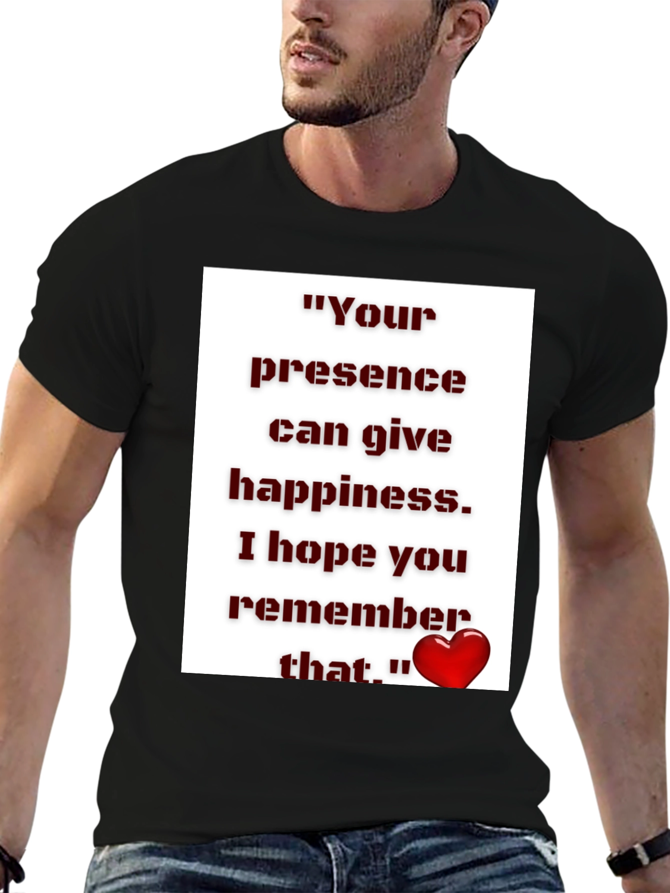 Black Inspirational Quote Graphic Tee - Unisex Black T-Shirt view 6