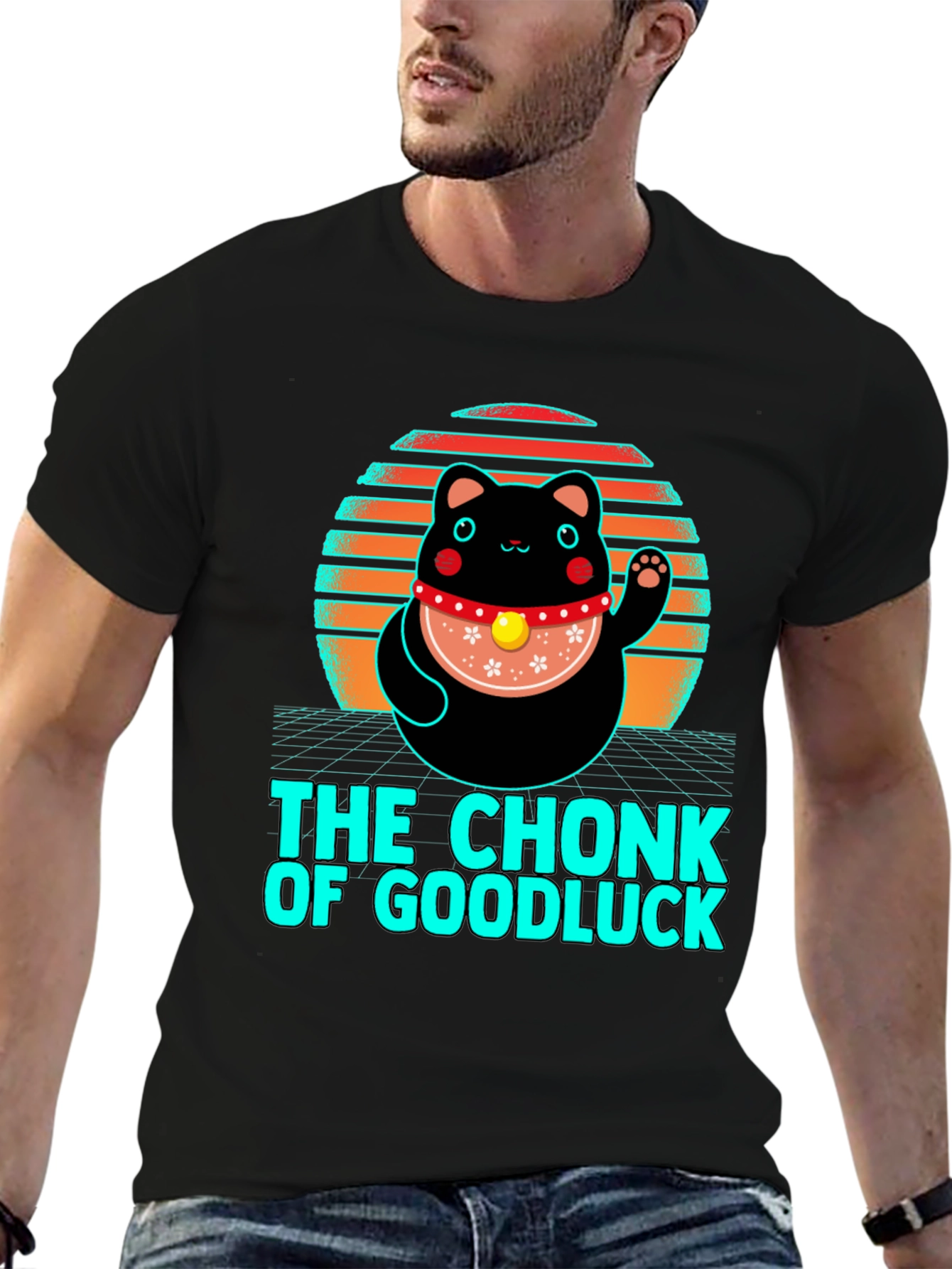 Black Chonk of Good Luck T-Shirt view 6