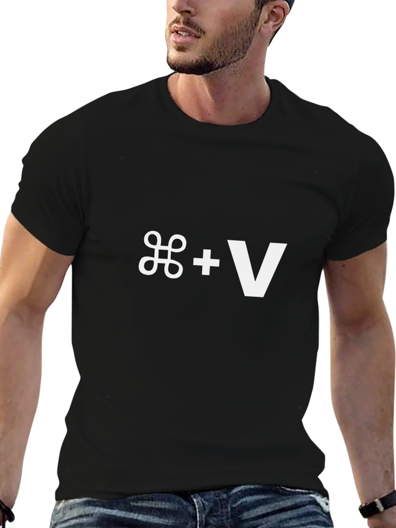 Black Command V T-Shirt - Developer Humor view 6
