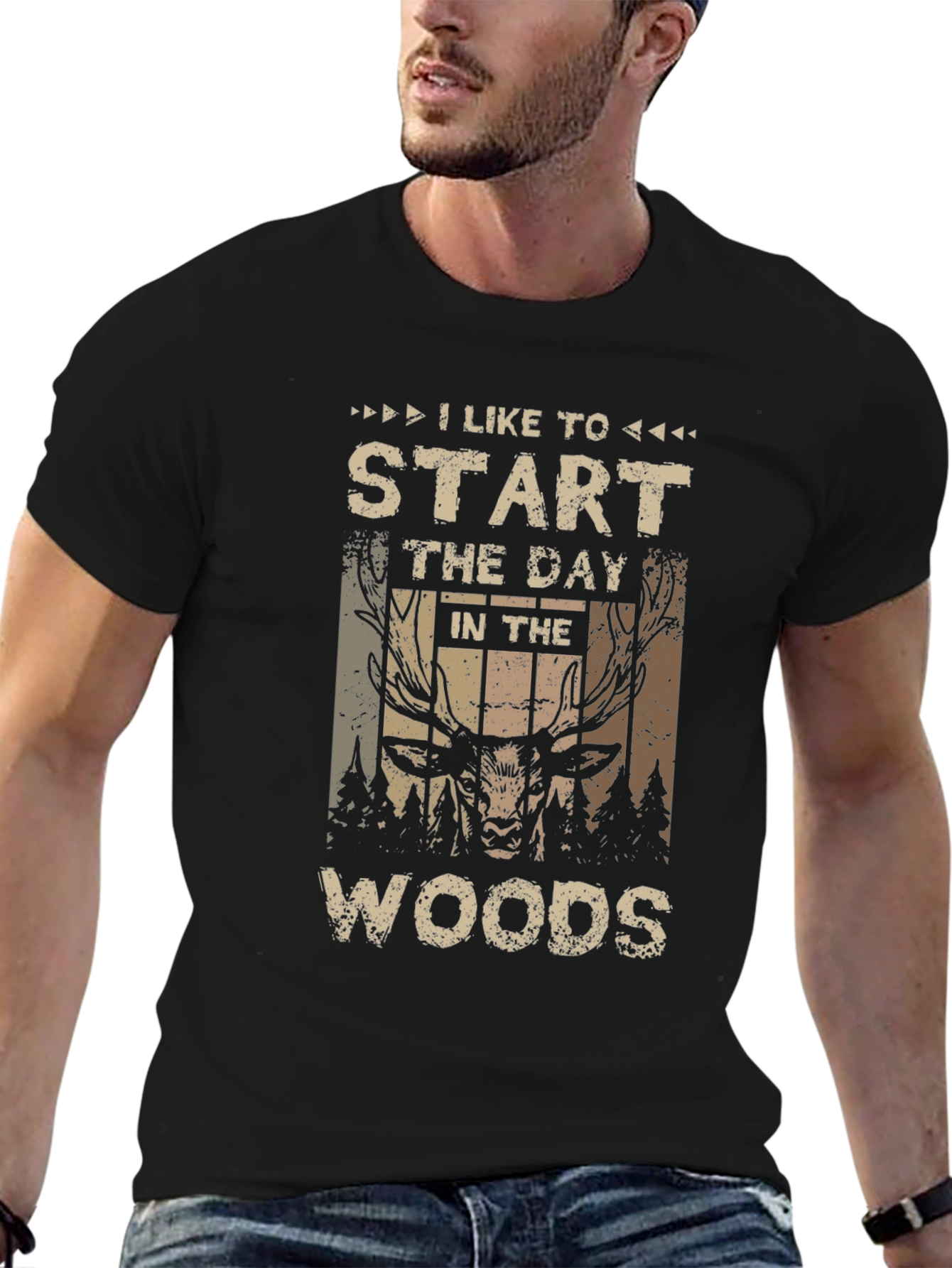 I Like to Start The Day In The Woods Graphic T-Shirt - 6