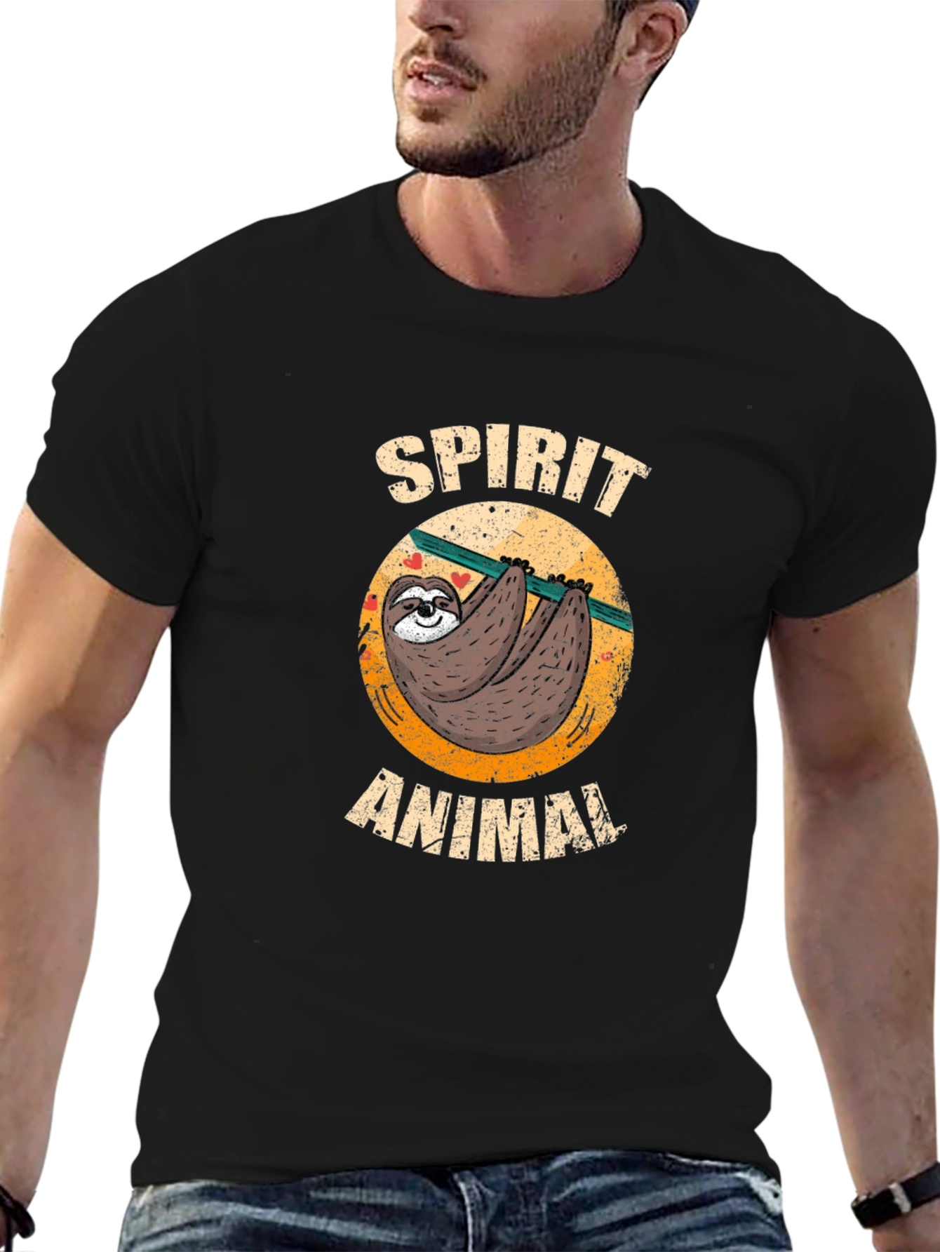 Black Sloth Spirit Animal Graphic Tee view 6