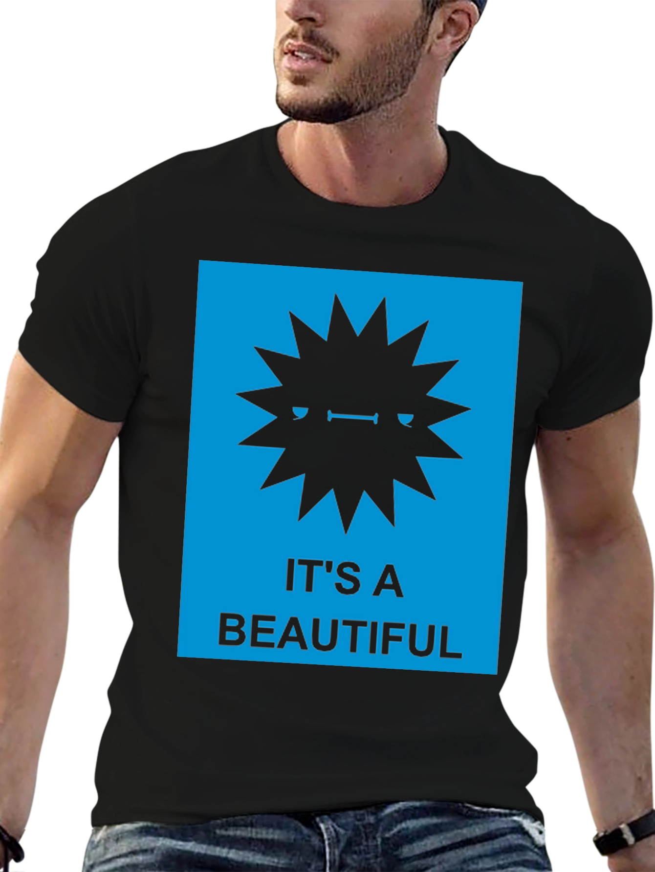 Black It's A Beautiful Star Burst T-Shirt view 6
