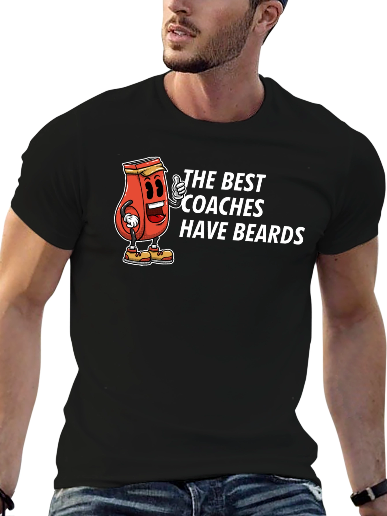 Black Best Coaches Have Beards T-Shirt view 6