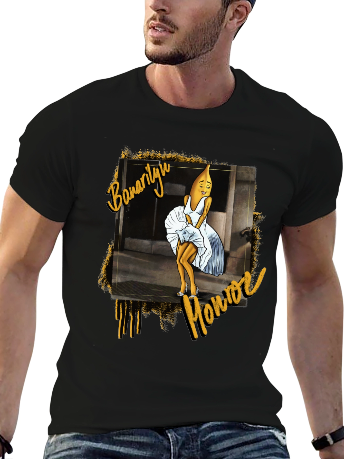 Black Bananalyn Monroe Unisex T-Shirt view 6