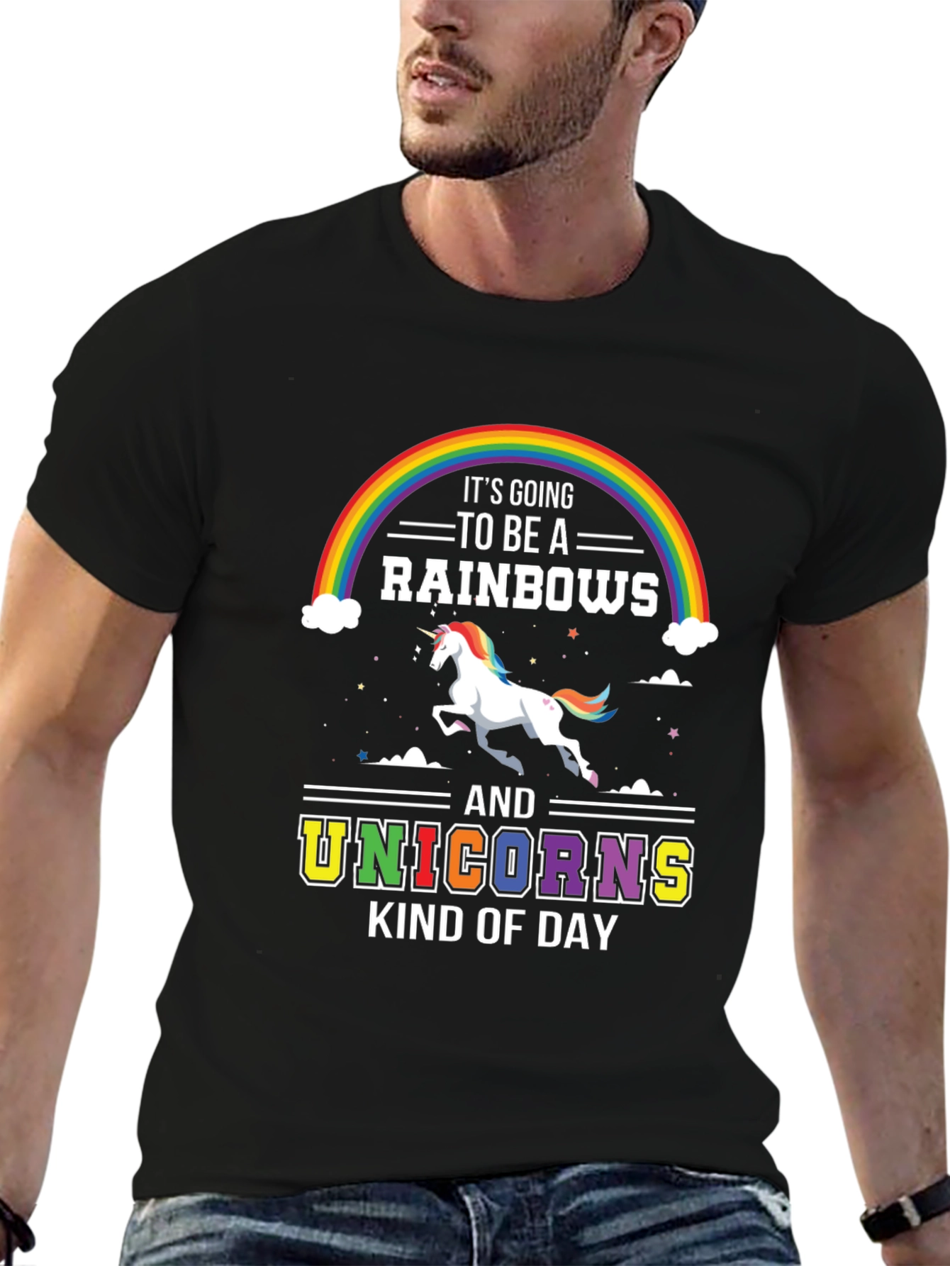 Black Rainbows & Unicorns T-Shirt: Magical Kind of Day! view 6