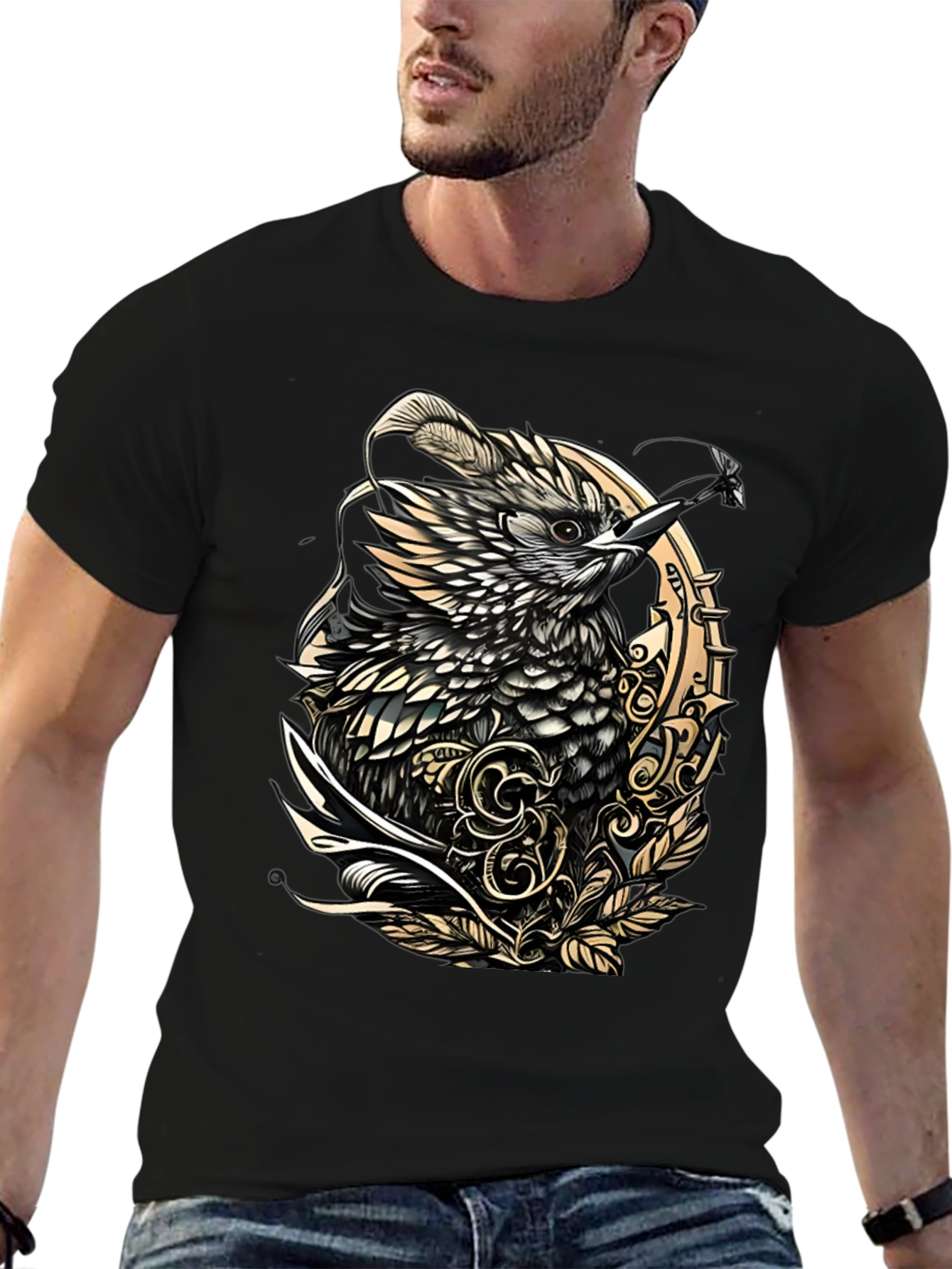 Black Bird Graphic Tee - Unique Design view 6