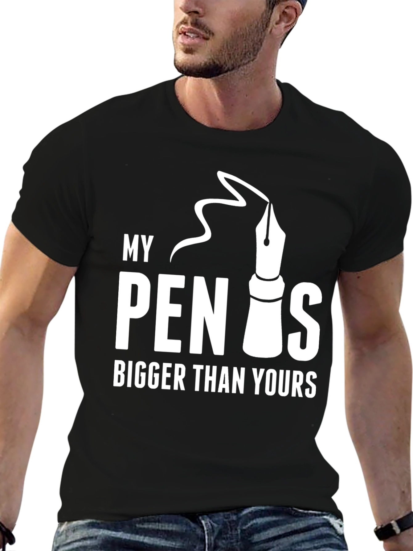 Black My Pen Is Bigger Than Yours - Graphic T-Shirt view 6