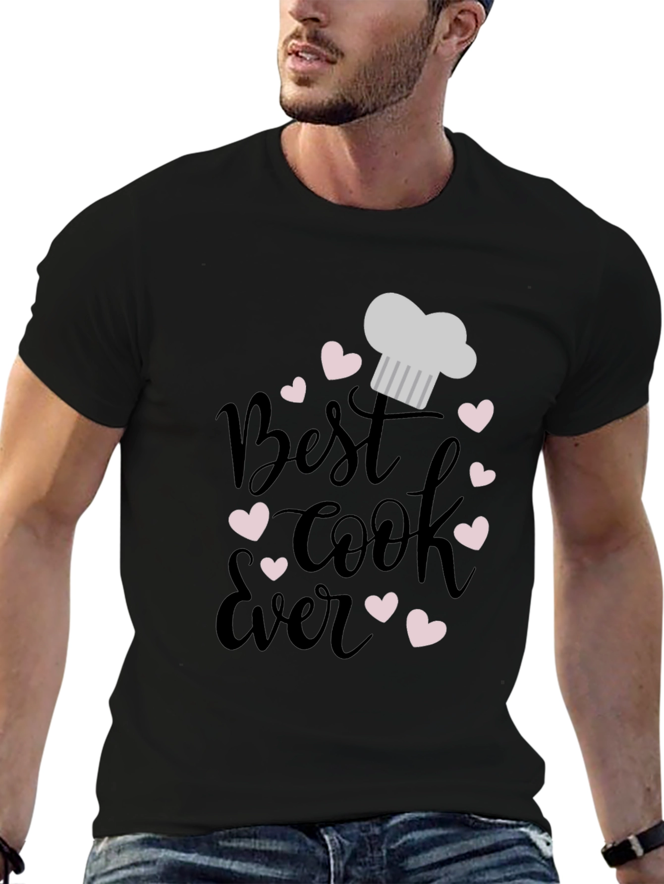 Black Best Cook Ever Graphic T-Shirt - Chef Gift view 6
