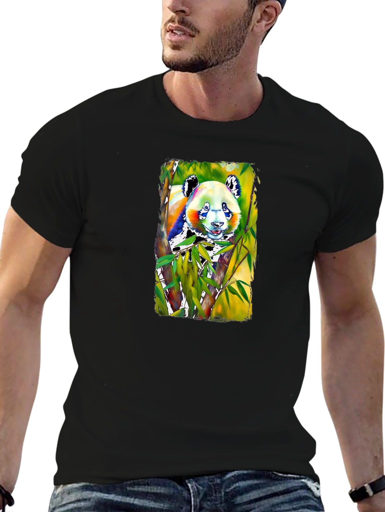 Black Panda Graphic Tee - Men's Black T-Shirt view 6