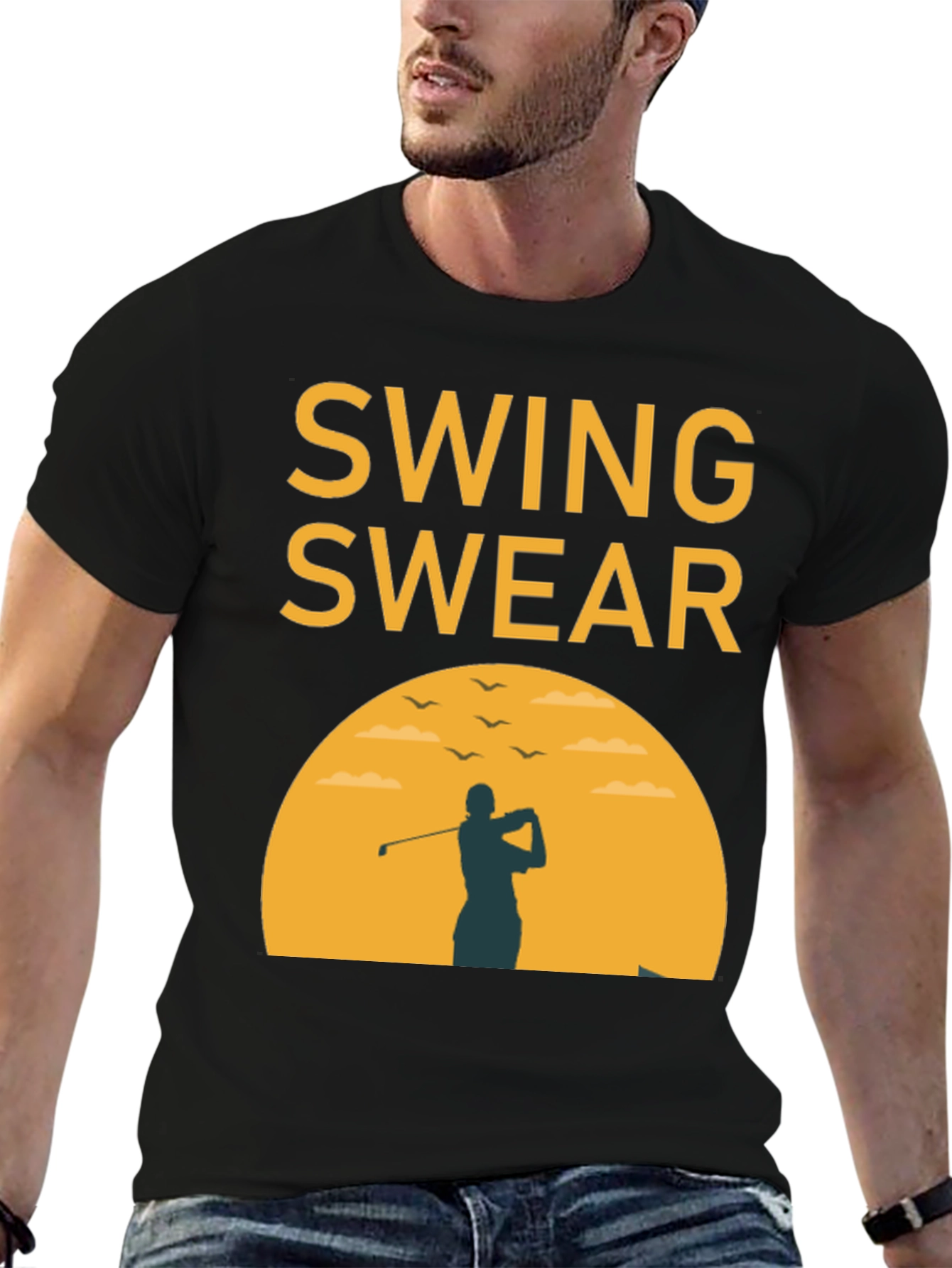 Black Swing Swear Golf T-Shirt view 6