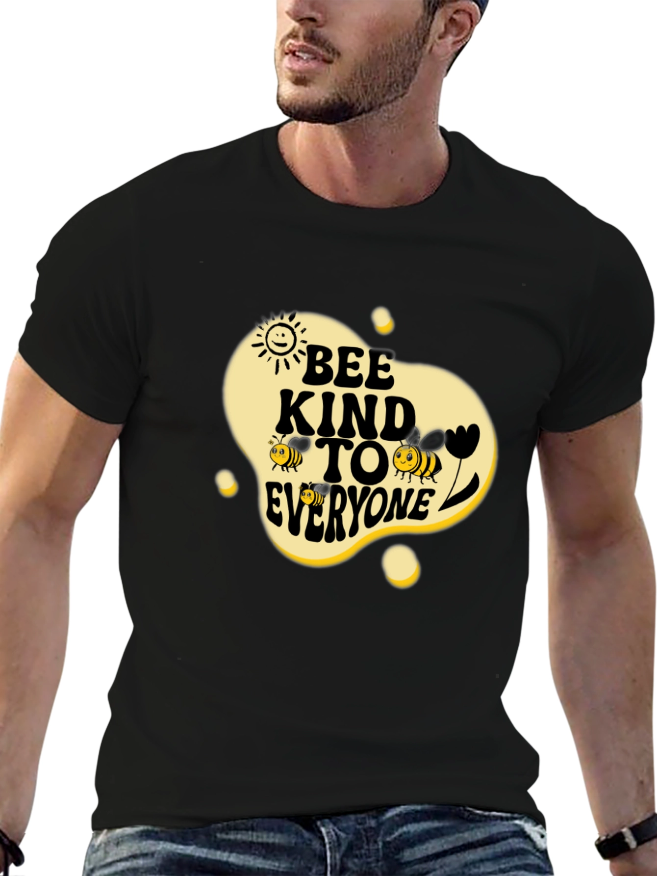 Black Bee Kind To Everyone Black Graphic Tee view 6