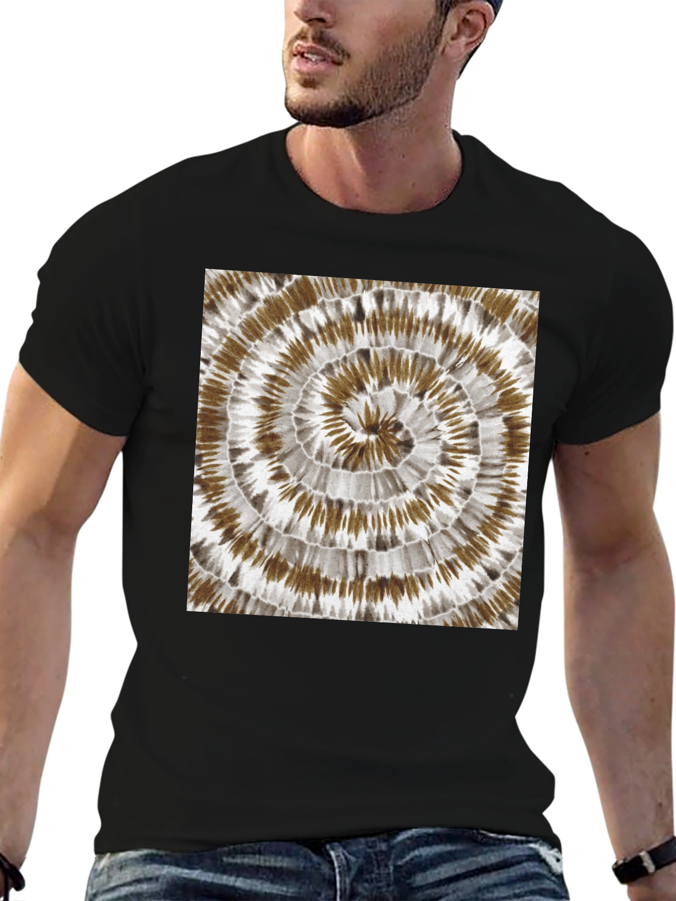 Black Tie-Dye Swirl T-Shirt - Casual Comfort view 6