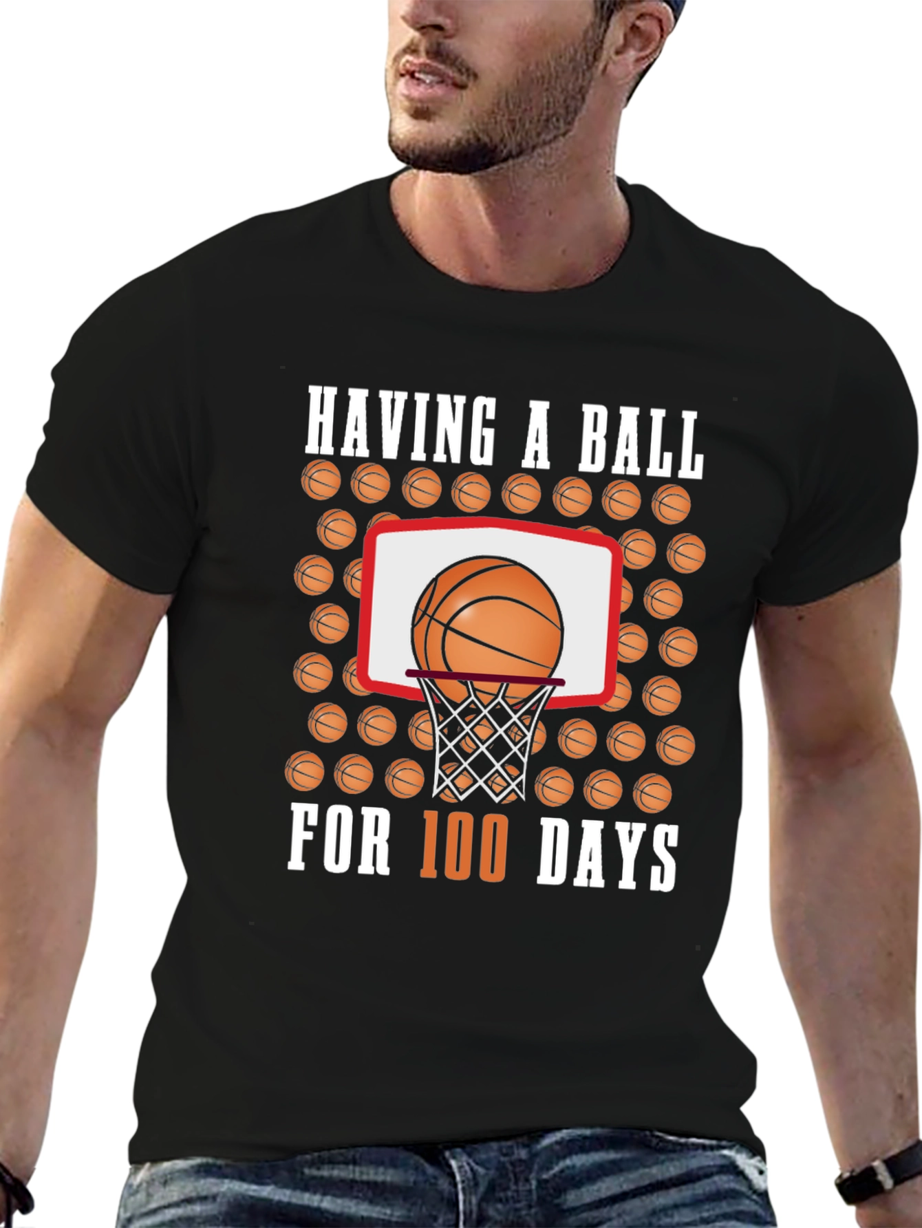 Black Having a Ball For 100 Days T-Shirt view 6