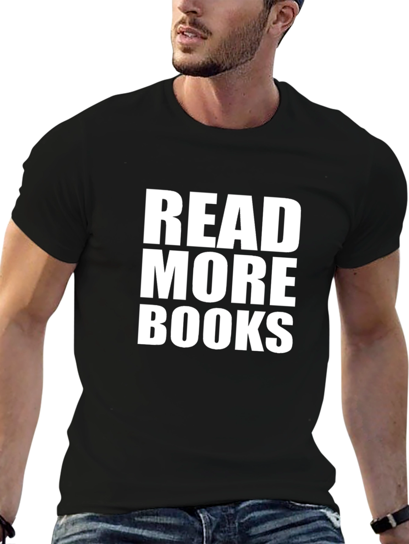 Black Read More Books Graphic T-Shirt - Black view 6