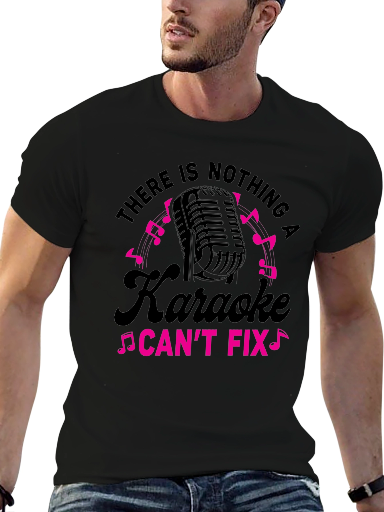 Black Karaoke Fix Black T-Shirt view 6