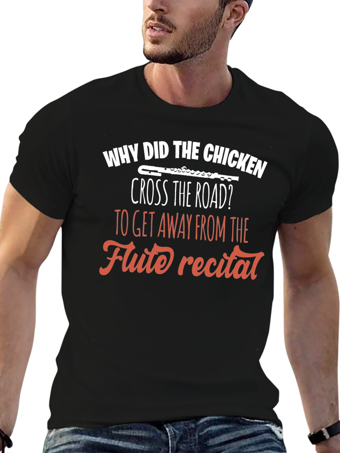 Black Why Did The Chicken Cross The Road T-Shirt view 6