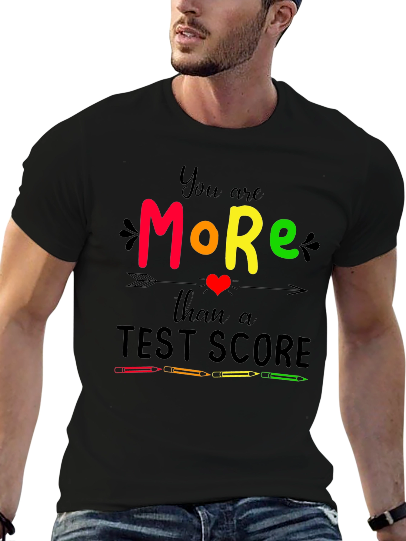 Black You Are More Than a Test Score Graphic Tee view 6