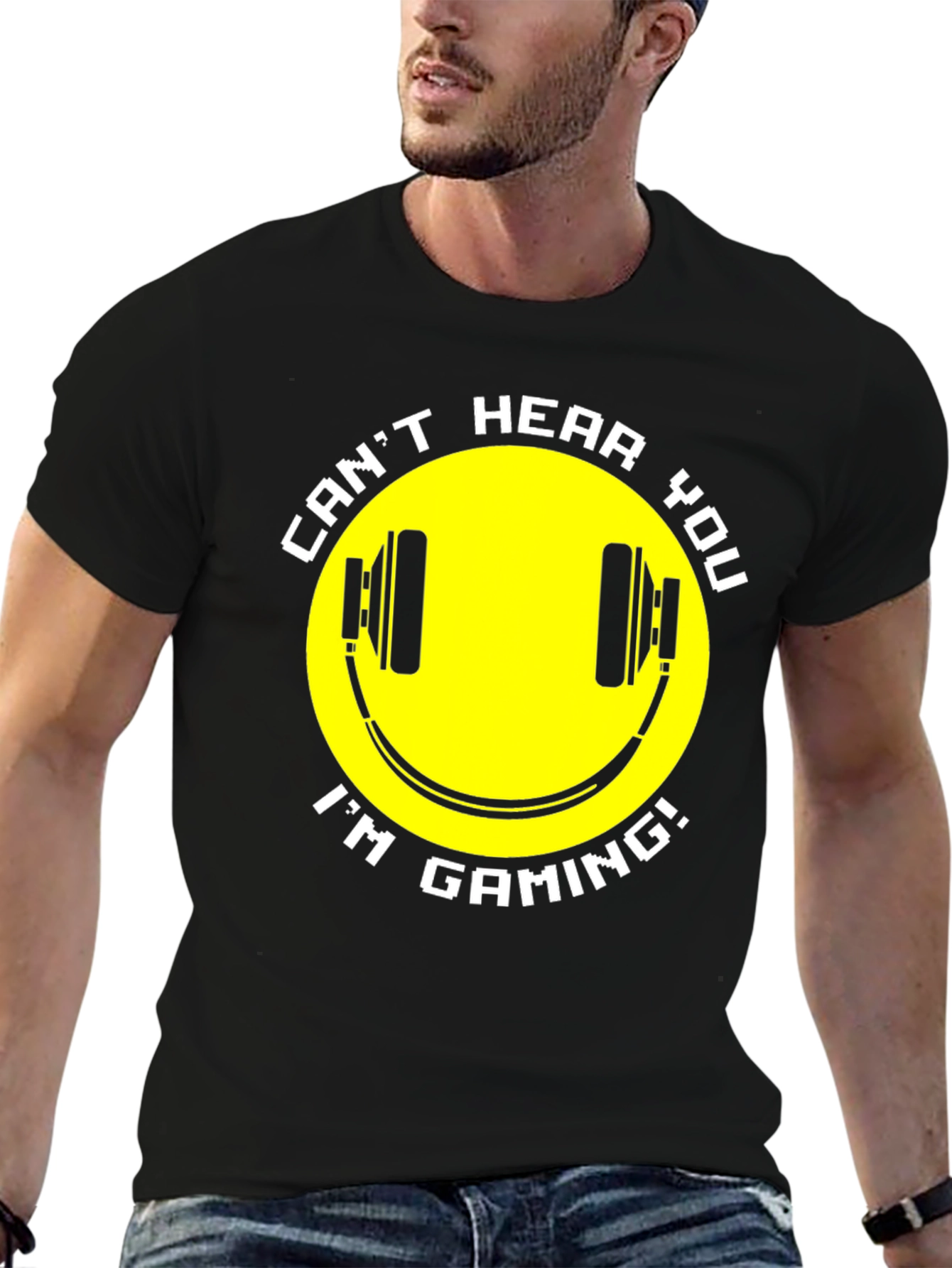 Black Gaming T-Shirt - Can't Hear You, I'm Gaming! view 6