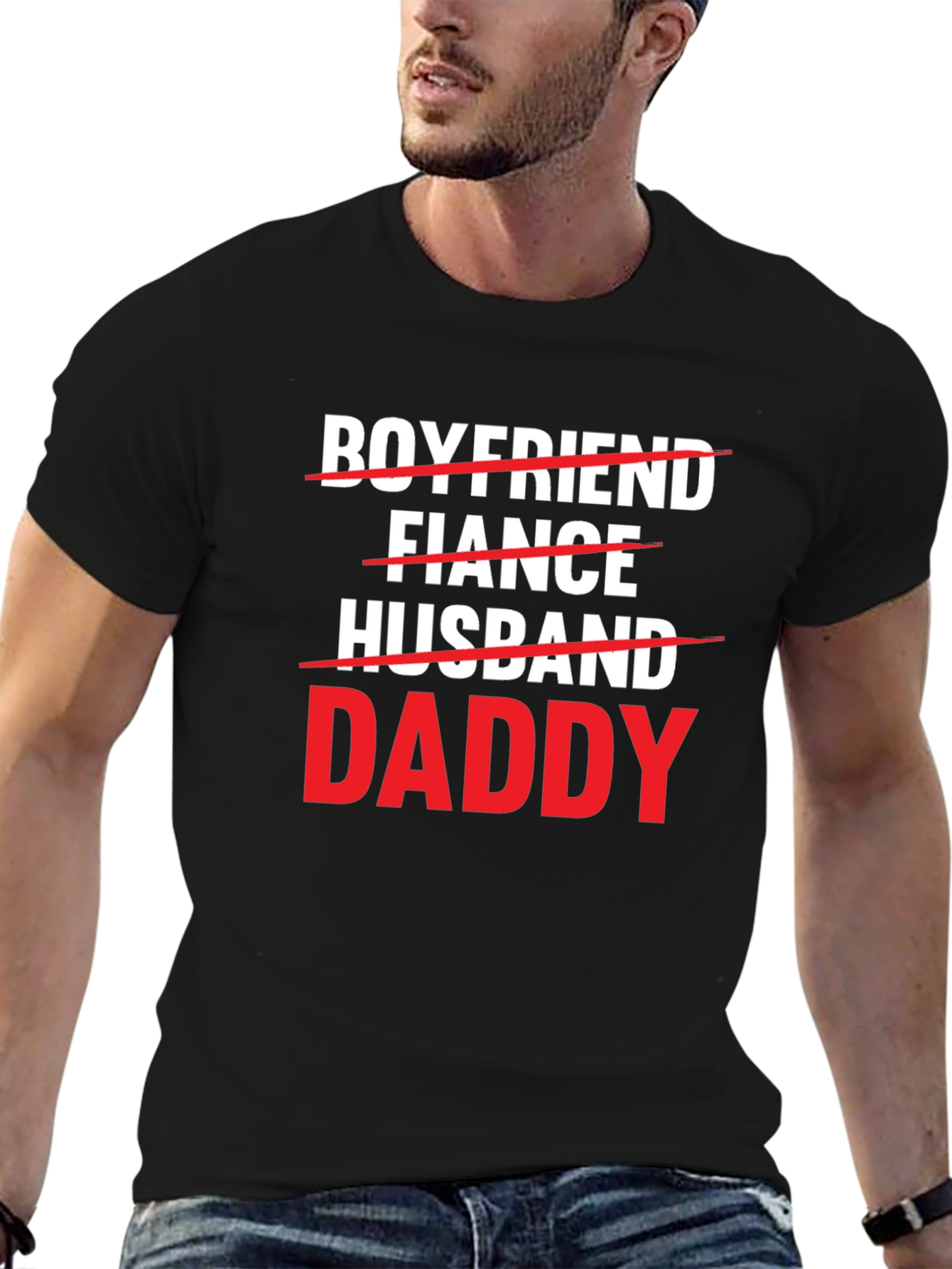 Black Boyfriend Fiance Husband Daddy T-Shirt view 6