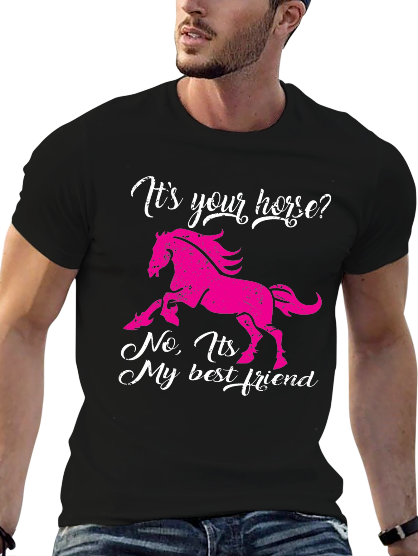 Black Horse Best Friend Graphic Tee - Black view 6