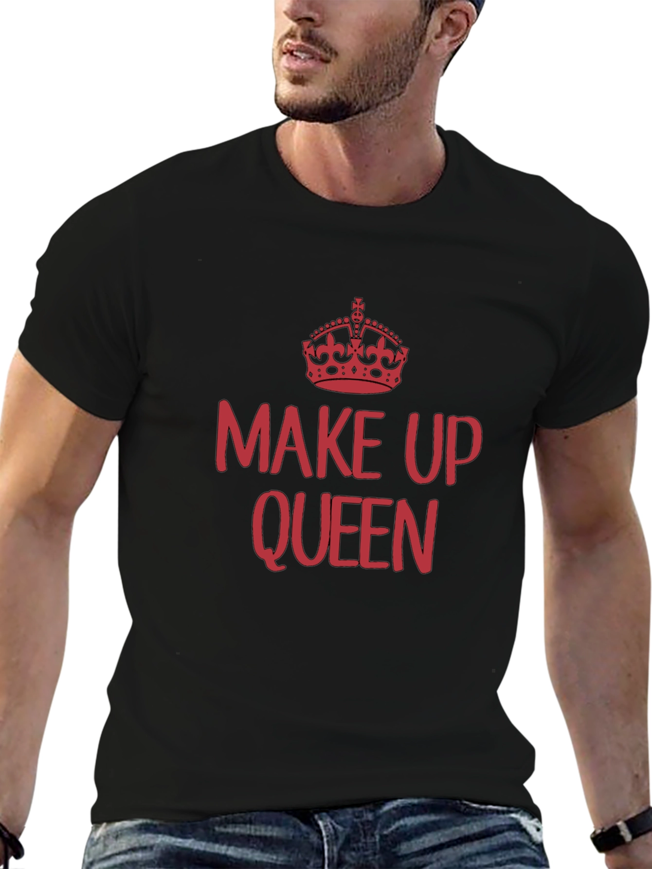 Black Make Up Queen Tee - Black Cotton T-Shirt view 6