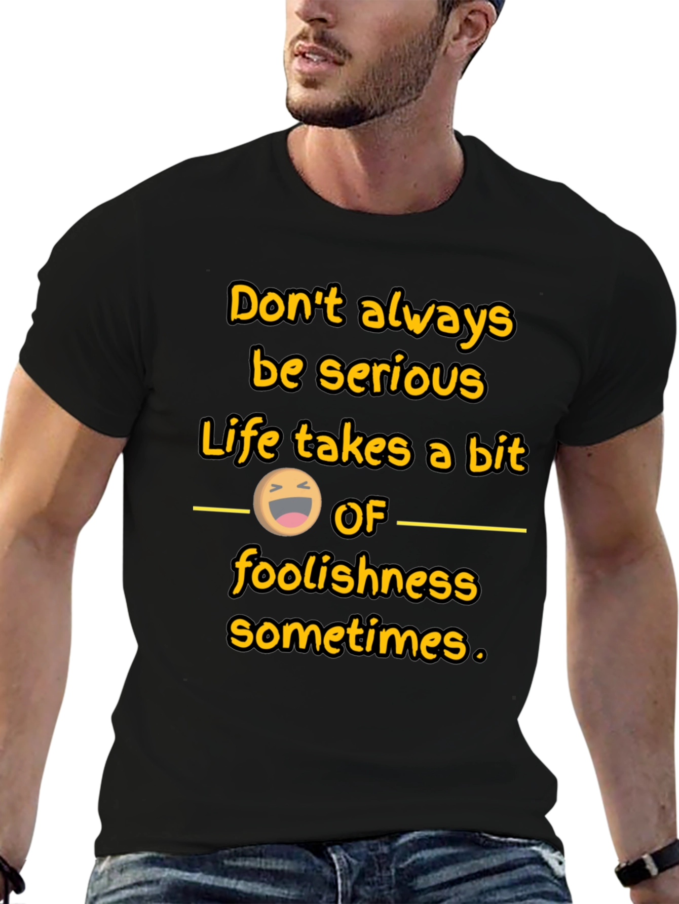 Black Humorous Graphic T-Shirt view 6