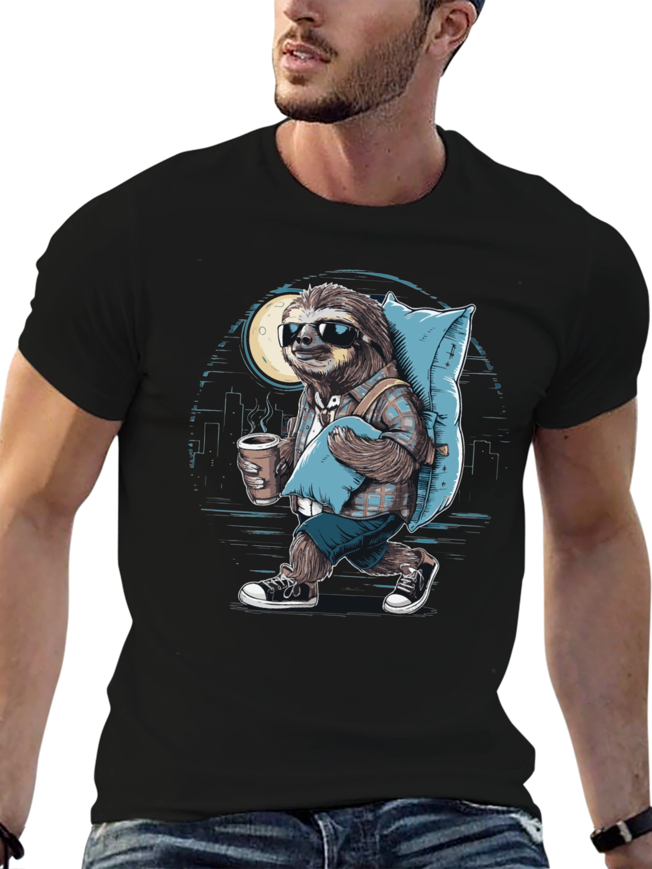 Sloth Wanderer Graphic Tee - Urban Sleepwalker T-Shirt - 6