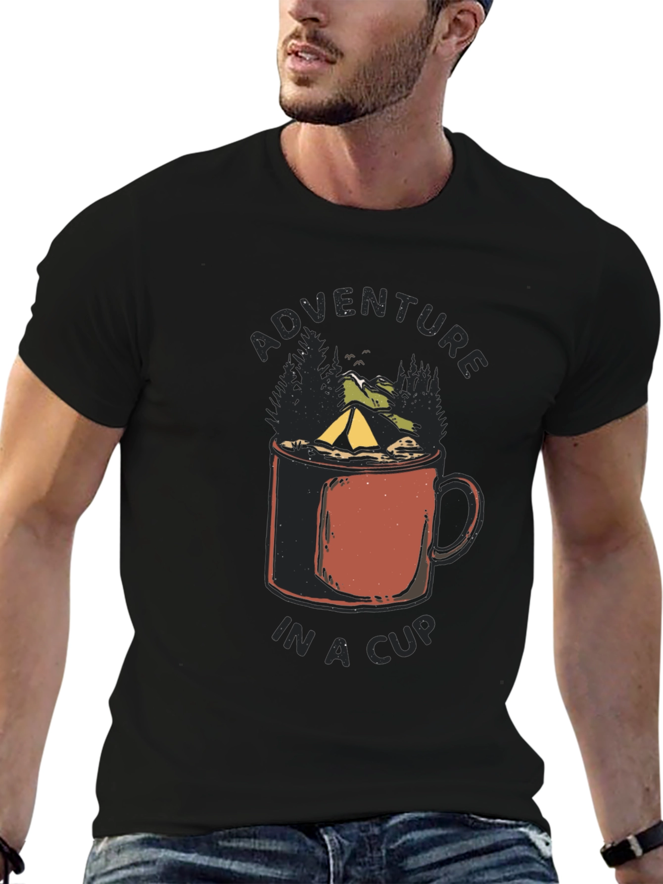 Black Adventure in a Cup Black Tee view 6
