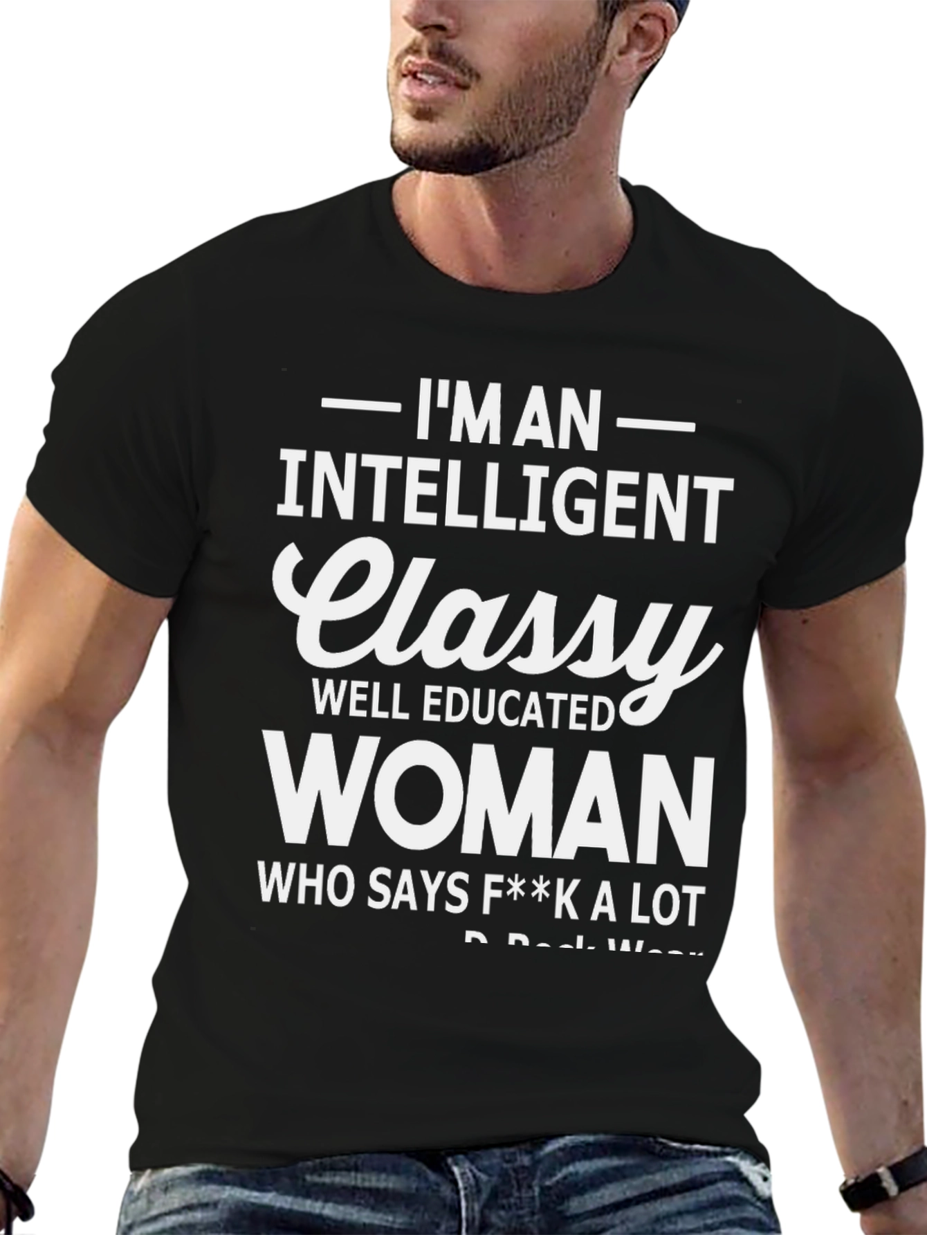 Black Intelligent Classy Woman T-Shirt view 6