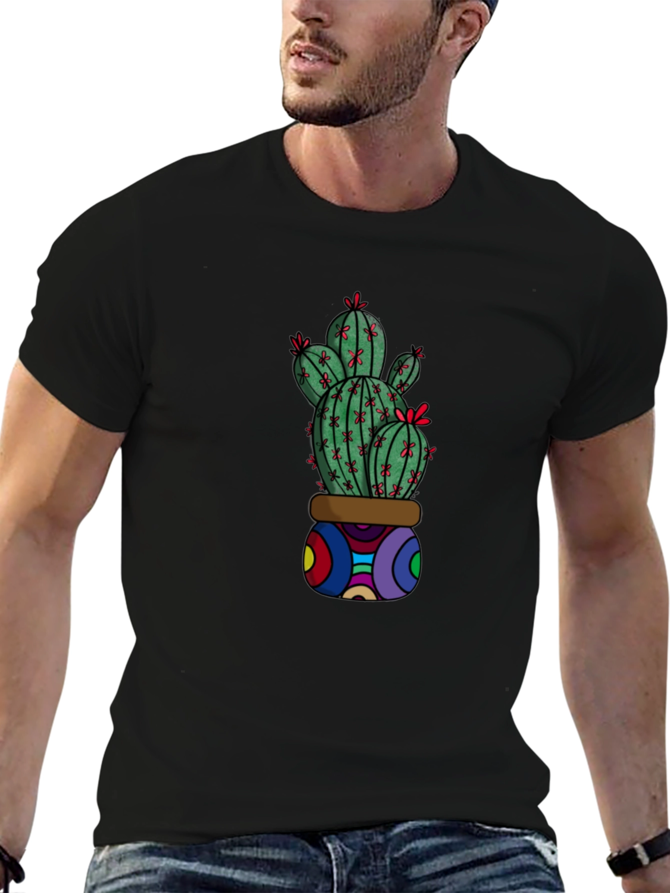 Black Cactus Graphic T-Shirt - Unique & Stylish view 6