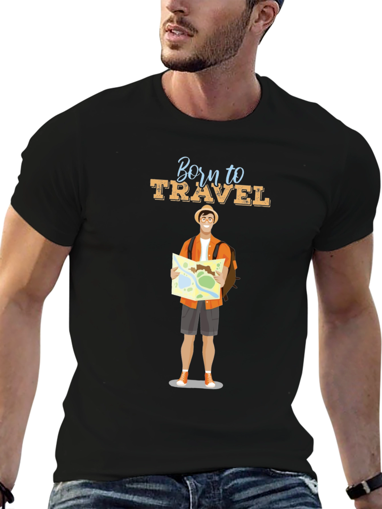 Black Born to Travel Graphic Tee - Adventure Awaits! view 6