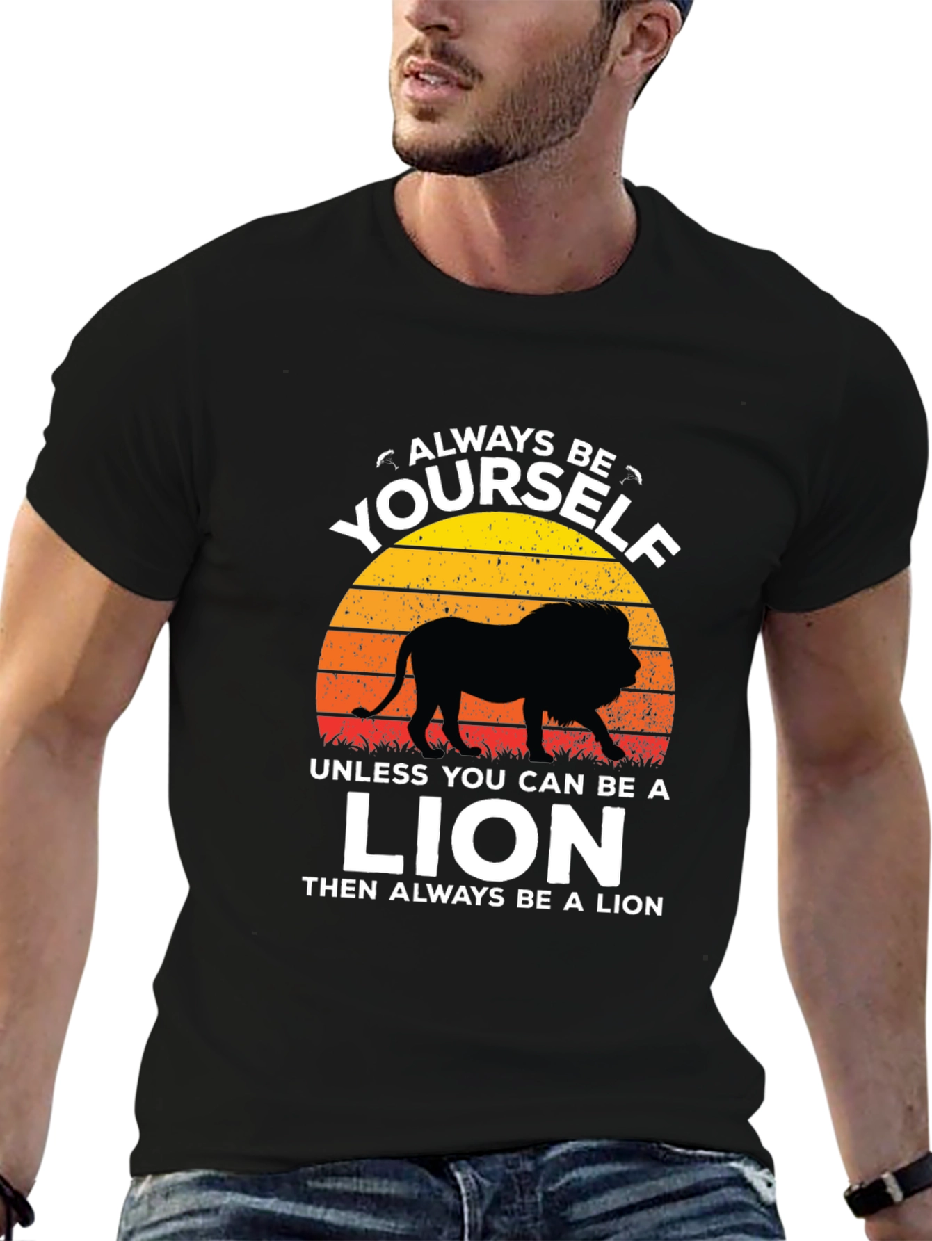 Black Always Be Yourself Unless Lion T-Shirt view 6