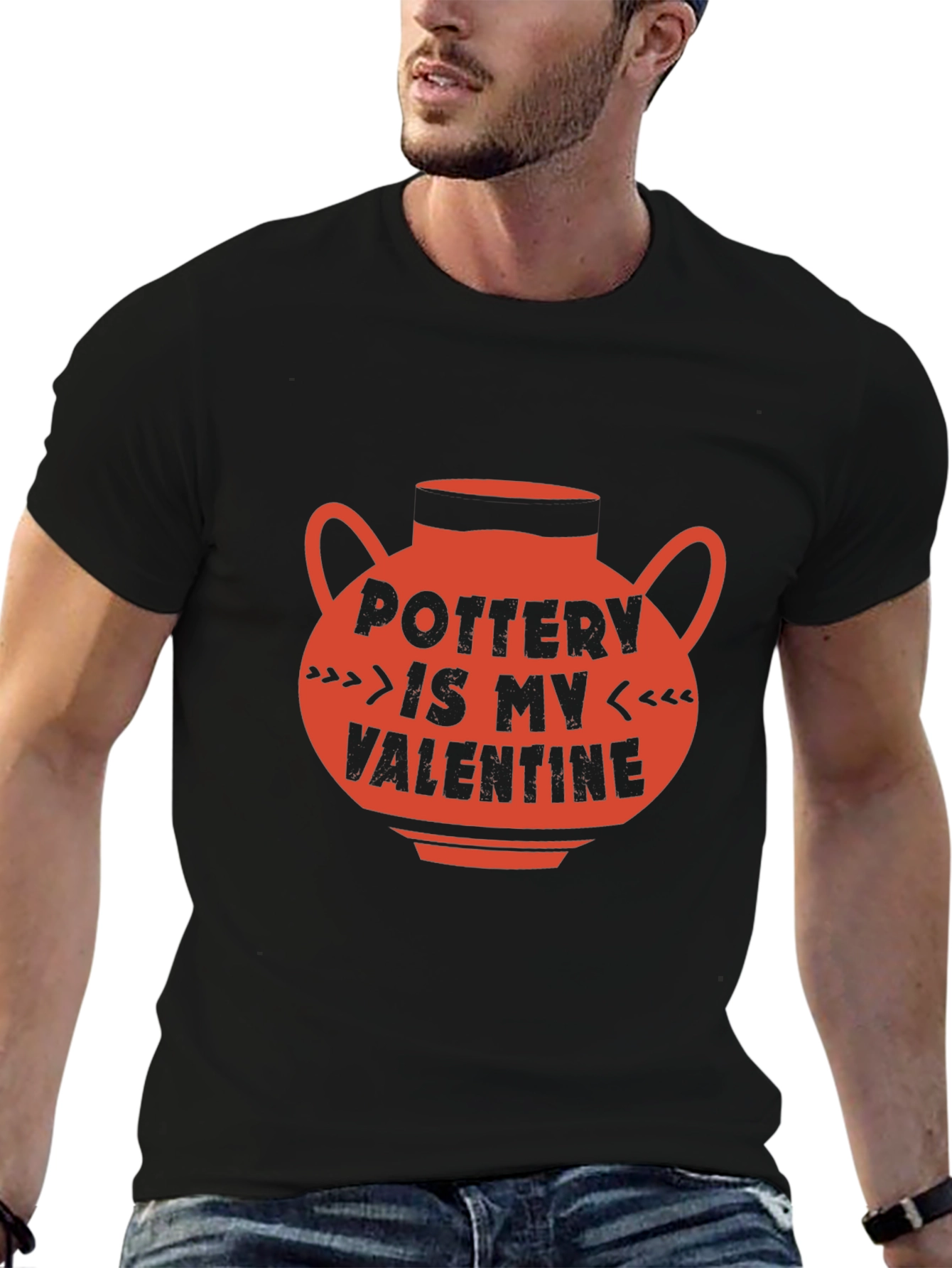 Black Pottery Is My Valentine T-Shirt view 6