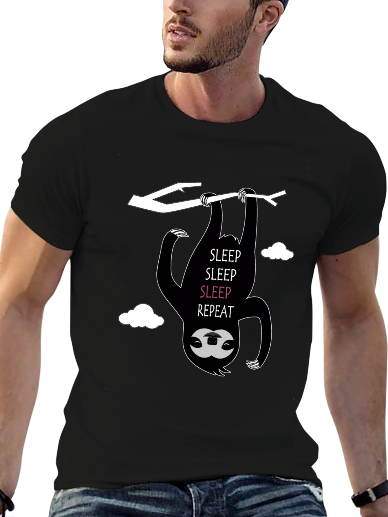 Black Sleepy Sloth T-Shirt - Hang In There! view 6