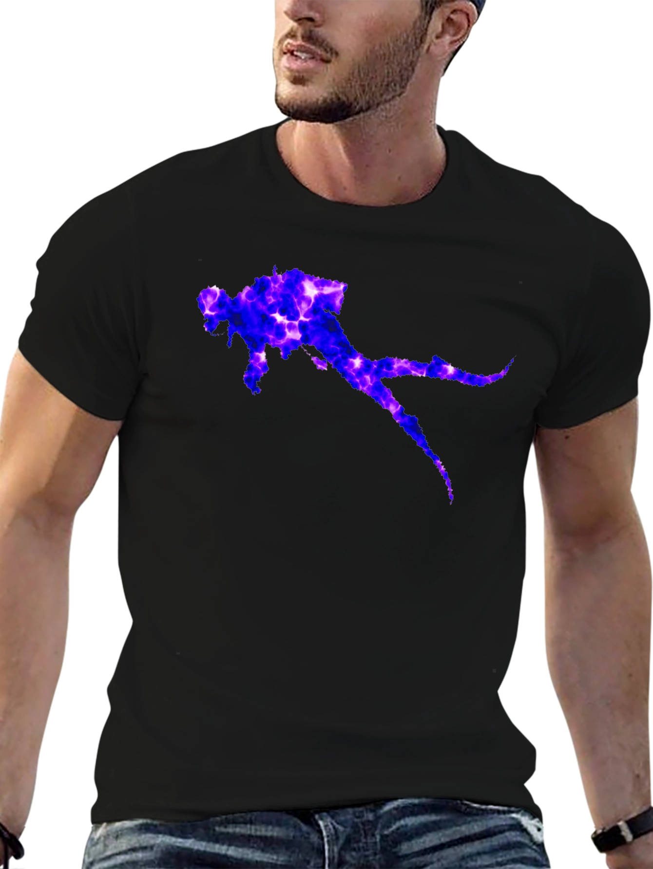 Black Diver Graphic T-Shirt - Black Casual Tee view 6