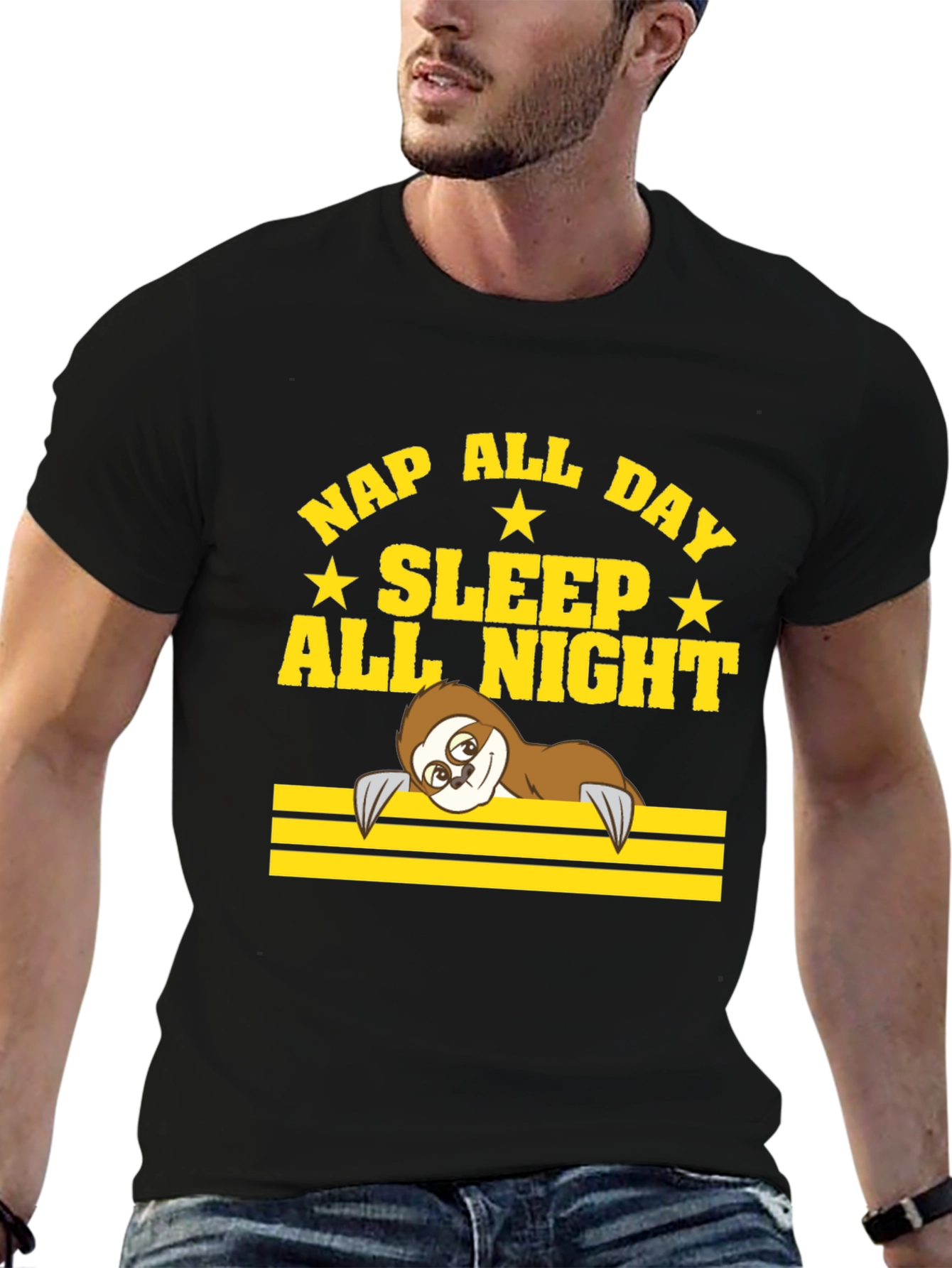 Black Nap All Day Sloth T-Shirt view 6