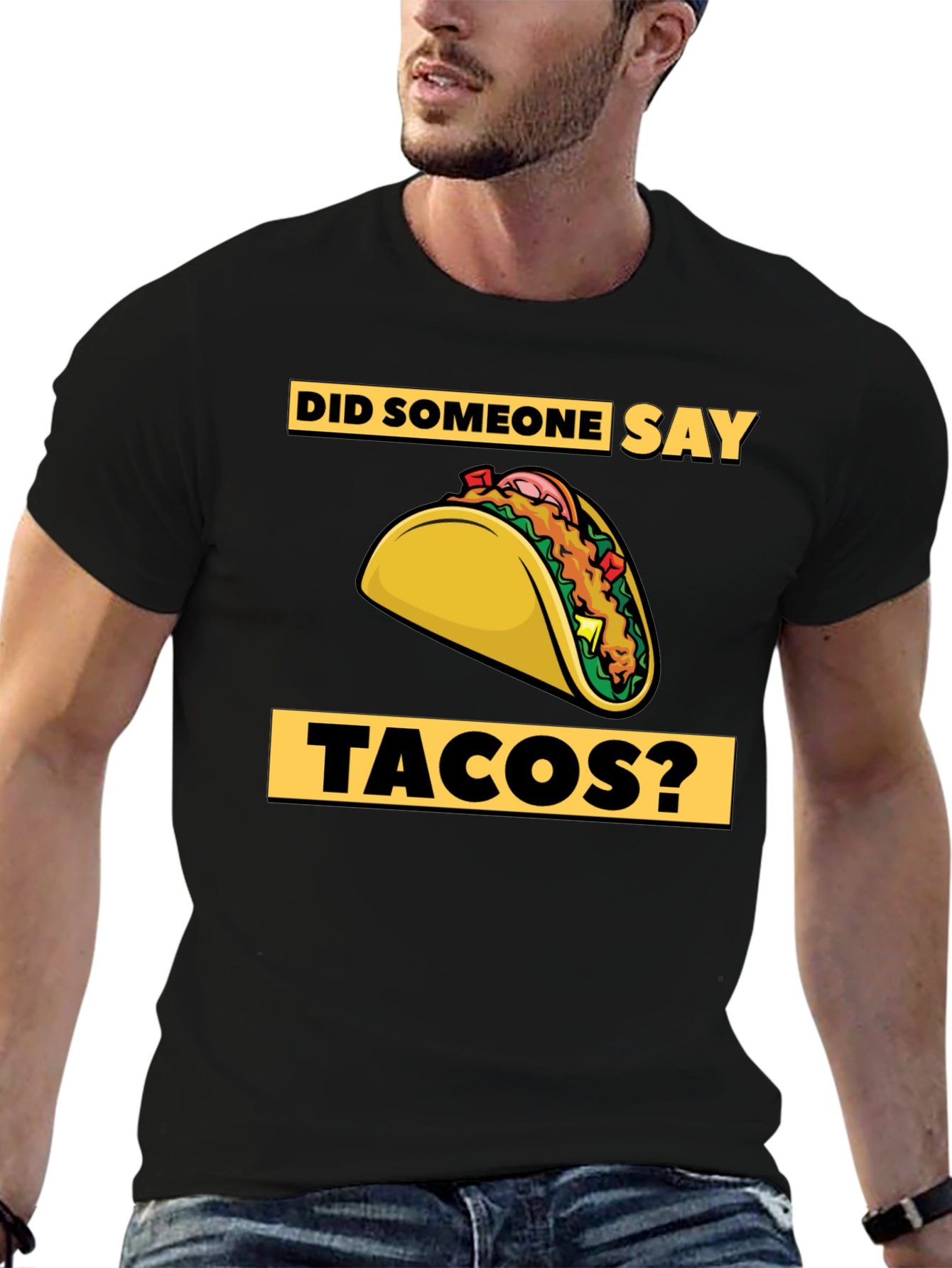 Black Tacos Graphic T-Shirt - Did Someone Say Tacos? view 6