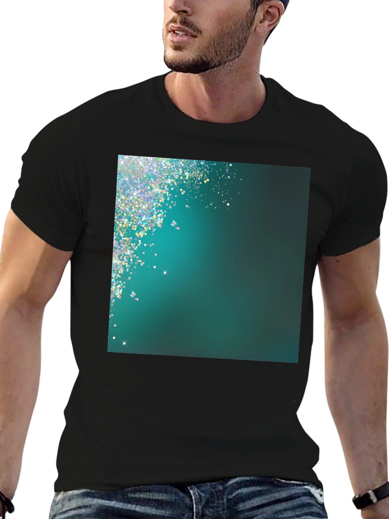 Black Sparkling Gradient Tee view 6