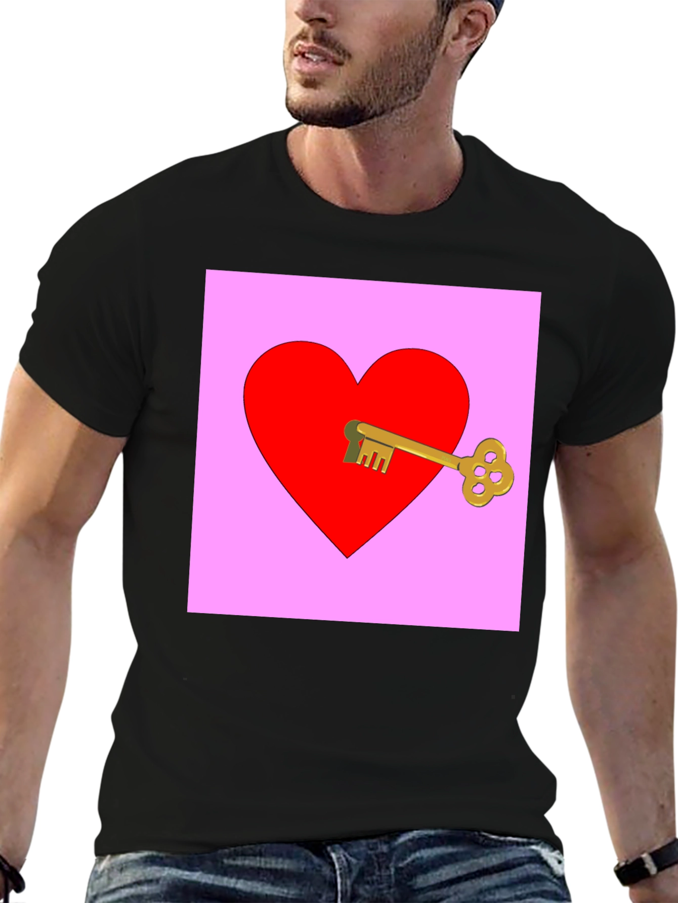 Black Key to My Heart Graphic Tee - Black view 6