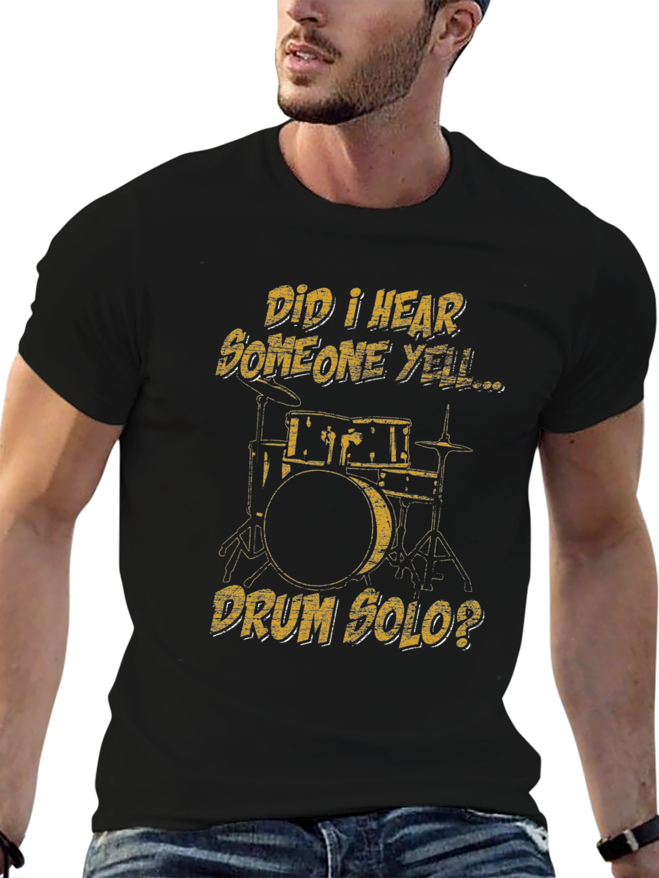 Black Drum Solo T-Shirt - Musician Humor Tee view 6