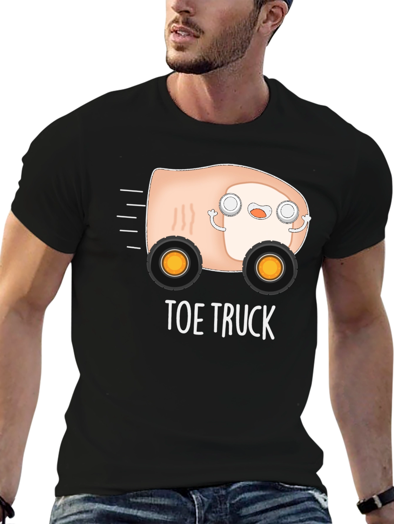 Black Toe Truck Graphic Tee - Funny Pun T-Shirt view 6