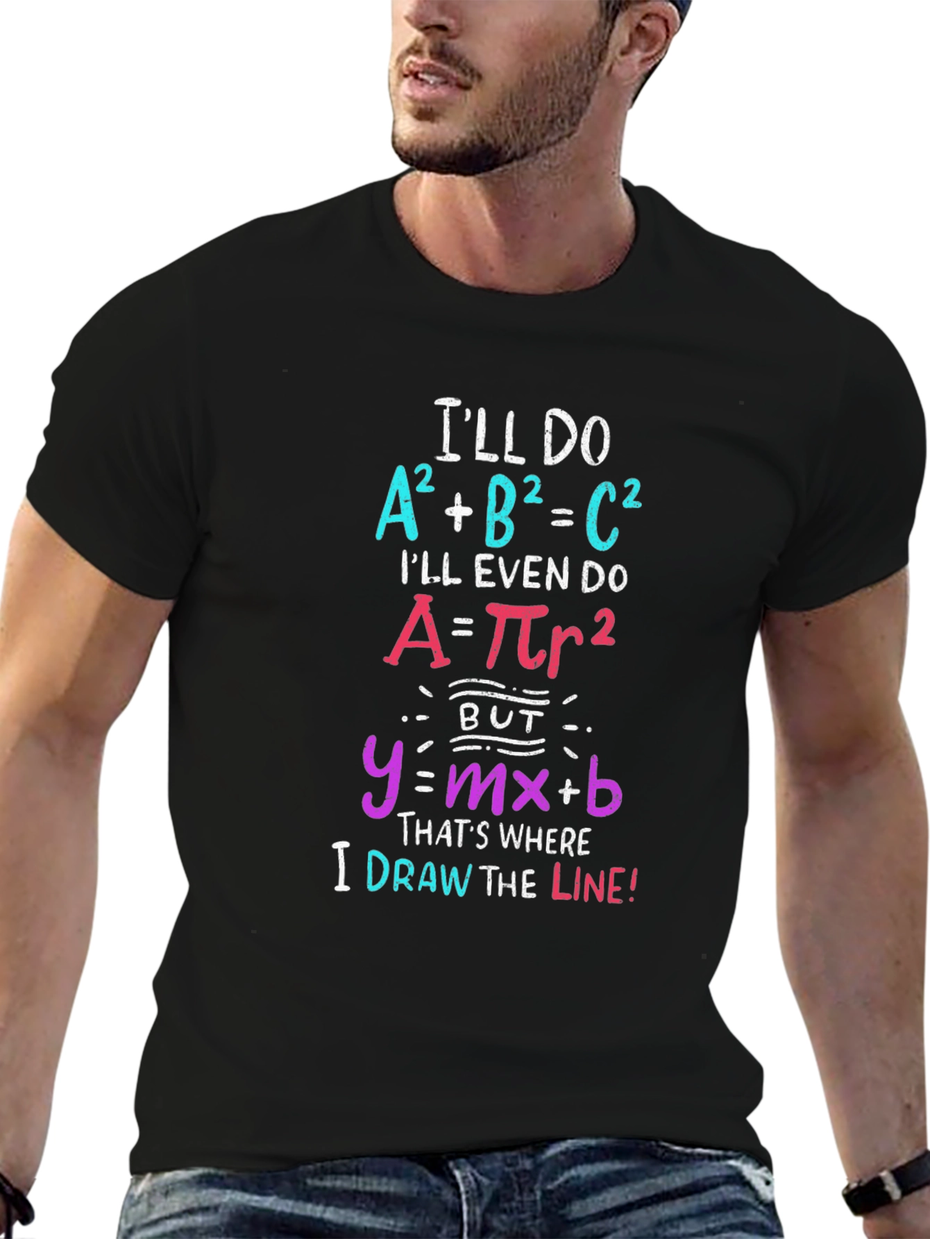 Black Math Formula Graphic Tee - Draw the Line view 6