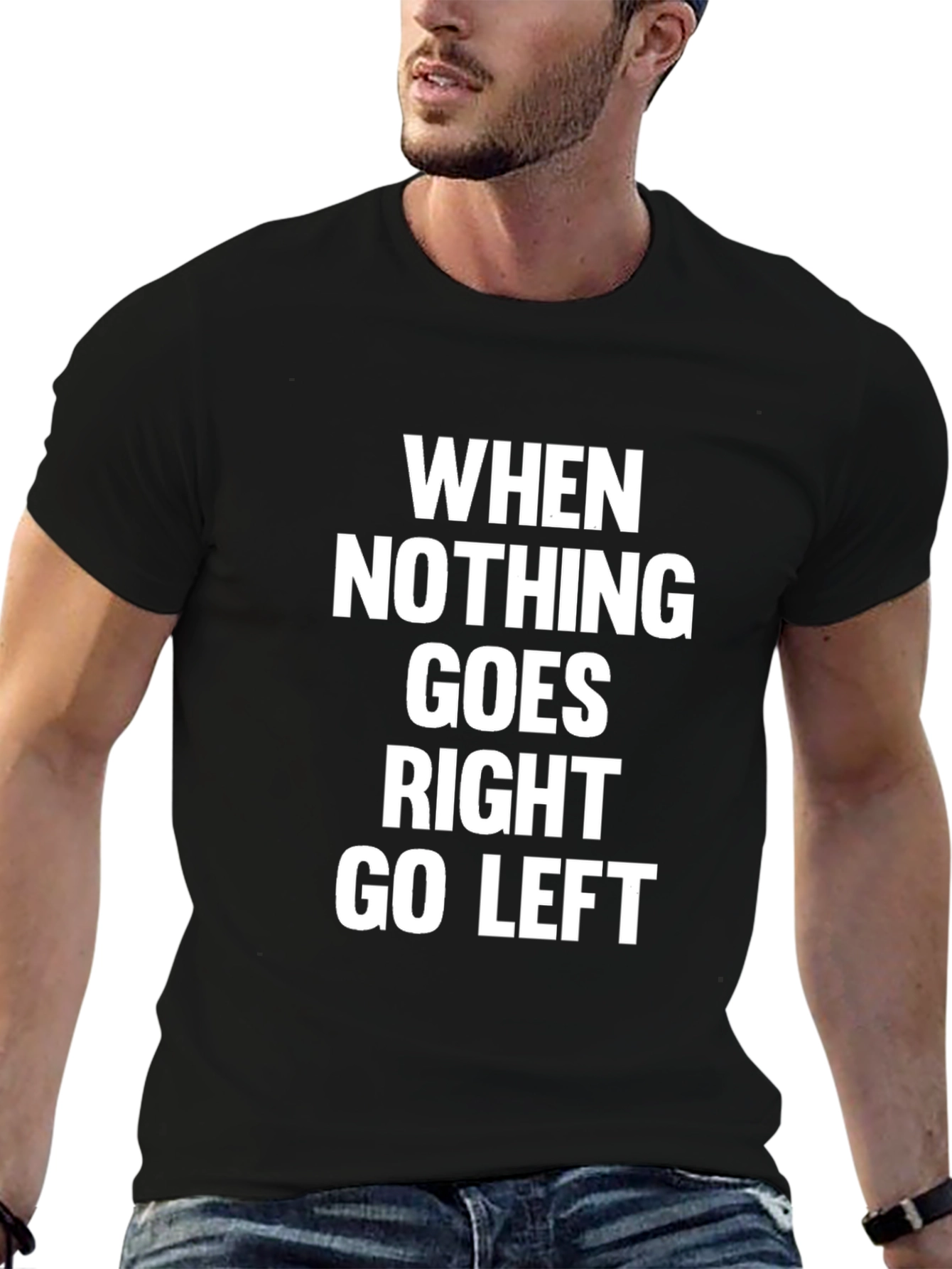 Black Go Left Graphic T-Shirt view 6