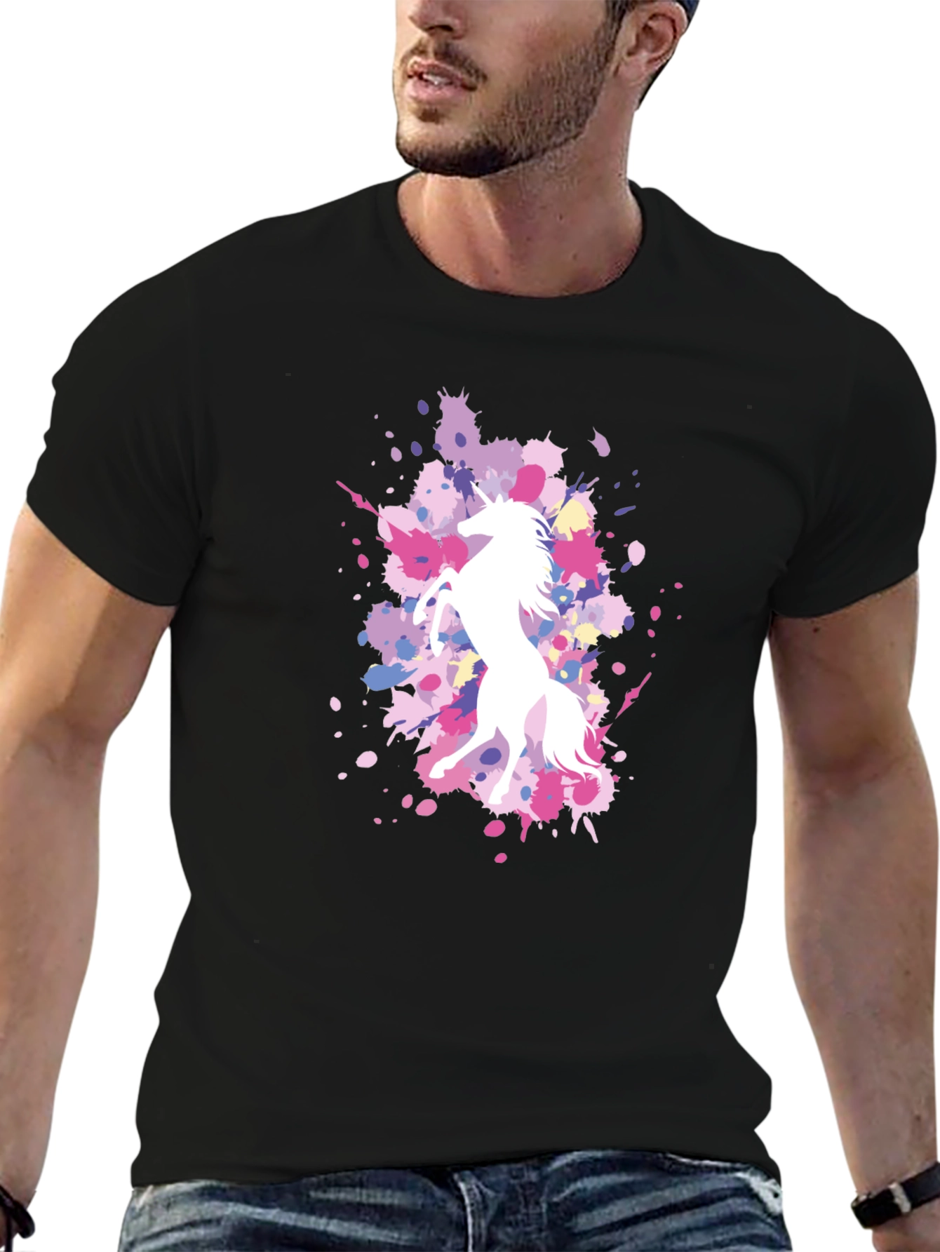 Black Unicorn Splatter T-Shirt view 6