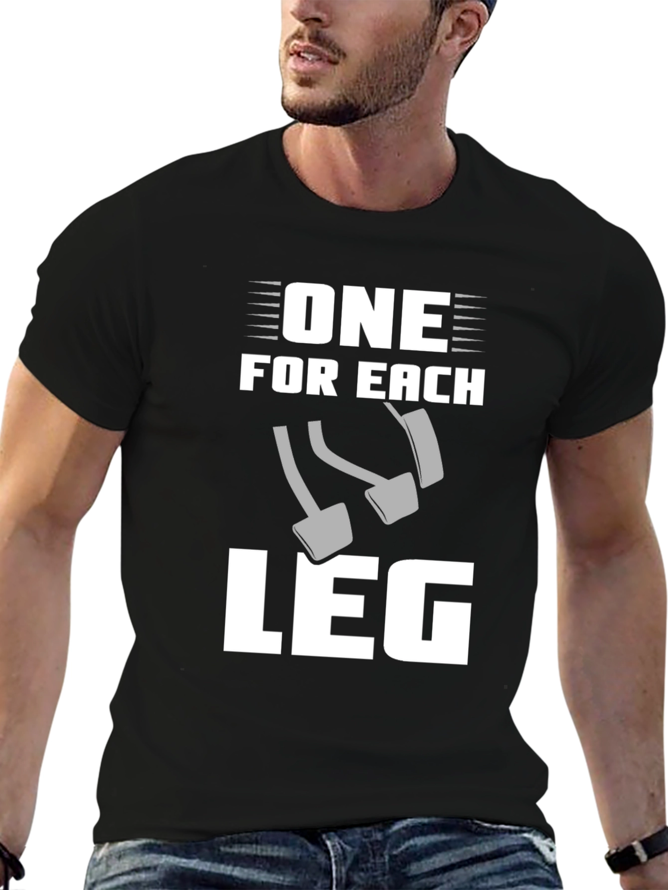 Black One For Each Leg Car Enthusiast T-Shirt view 6