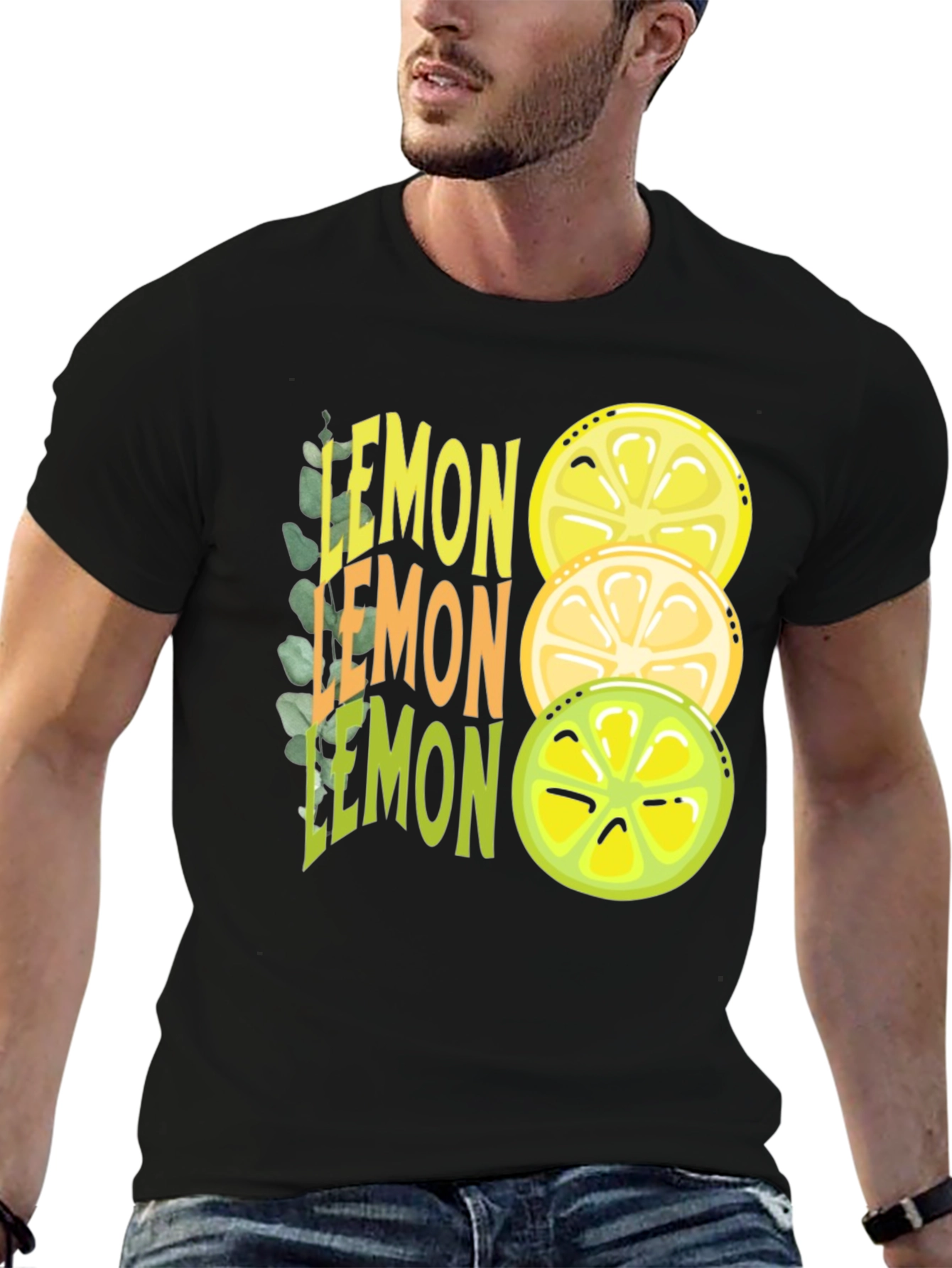 Black Lemon Graphic Tee - Funny Fruit Shirt view 6