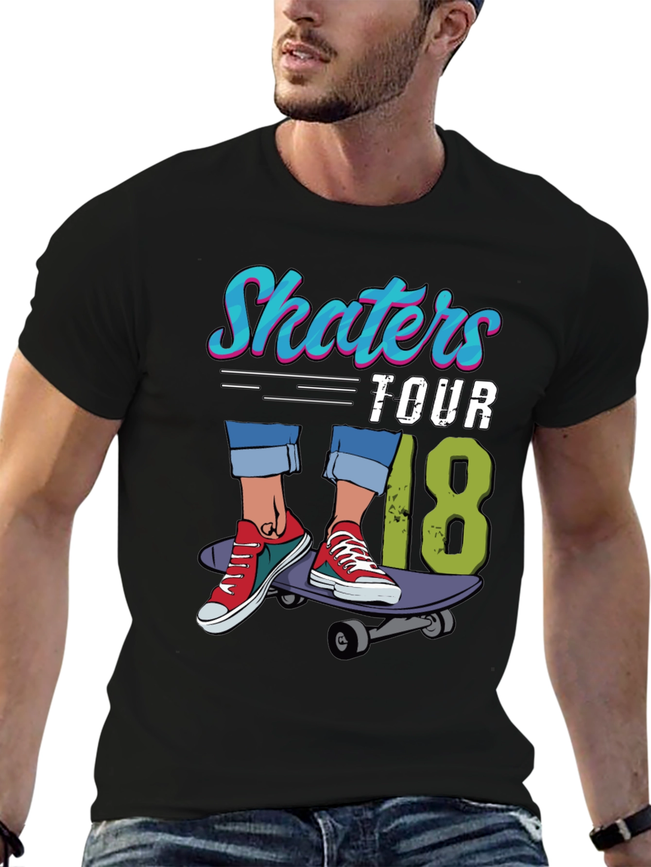 Black Skaters Tour '18 Graphic T-Shirt view 6