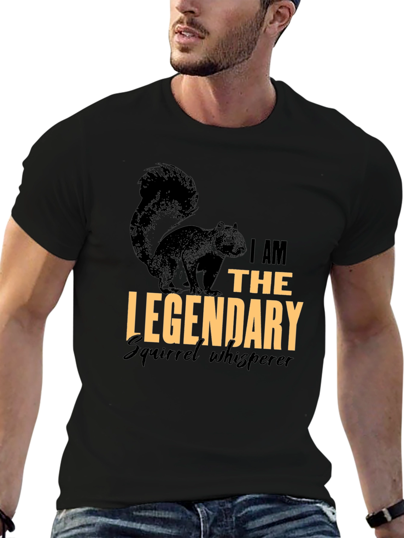 Black Legendary Squirrel Whisperer Graphic Tee view 6