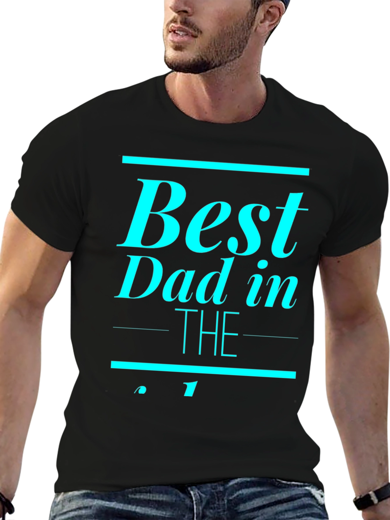Black Best Dad in the Galaxy T-Shirt - Father's Day Gift view 6